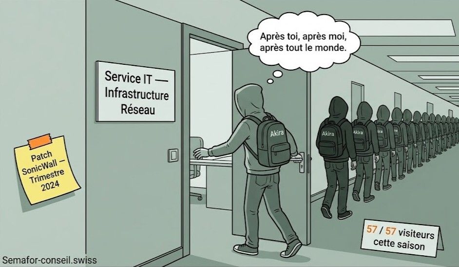 Akira a frappé 57 fois en Suisse entre juillet et décembre 2025. Toujours par la même entrée.…